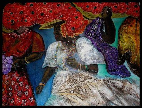 Bahianas in Carnaval painting by Simone Guimaraes