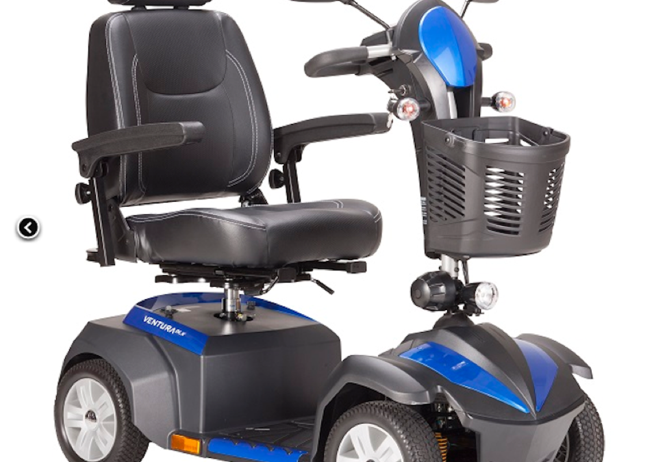 A catalog product photo of a modern mobility scooter.